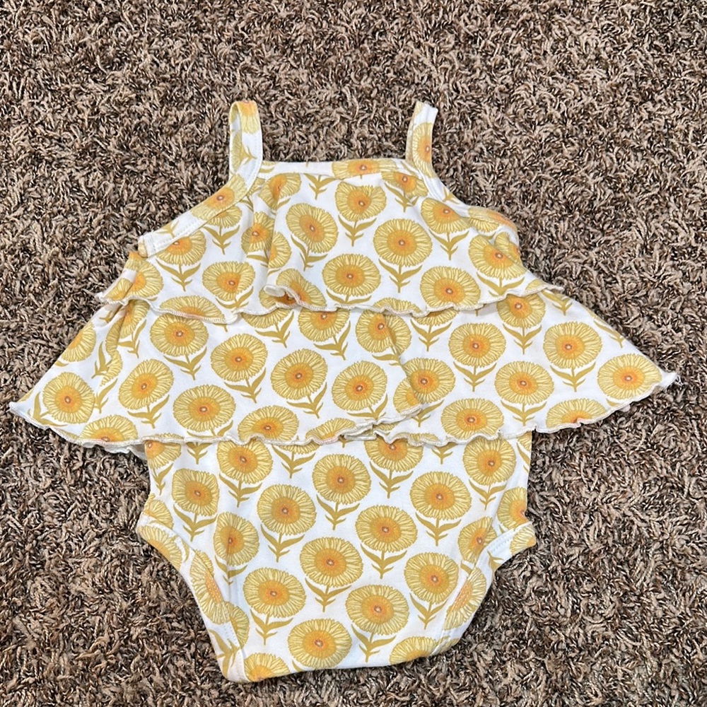 Yellow Floral Baby Romper